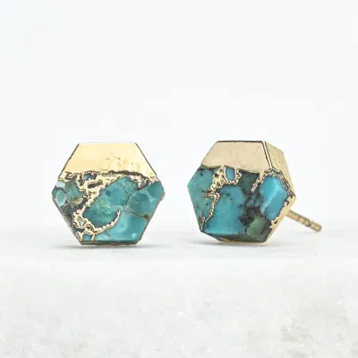 Starfish Project Oasis Turquoise Studs In Gold