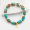 Starfish Project Sierra Bloom Turquoise Emperor Stone Beaded Bracelet In Blue
