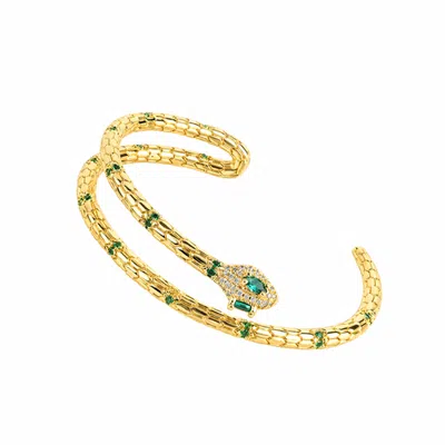Starfish Project Snake Little Dragon Cuff Bracelet In Gold