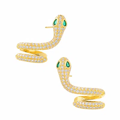 Starfish Project Snake Little Dragon Earrings In Gold