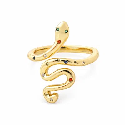 Starfish Project Snake Little Dragon Ring In Gold