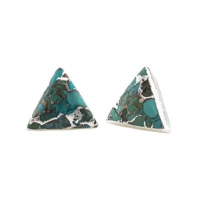 Starfish Project Women's Blue Ellie Triangle Turquoise Studs In Sterling Silver