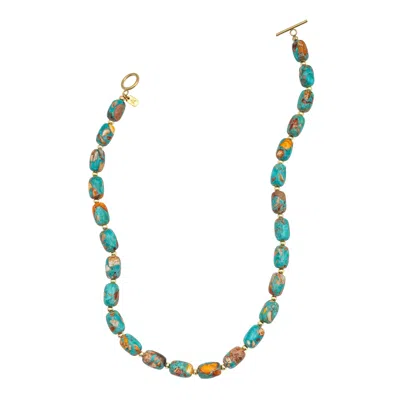 Starfish Project Women's Blue / Red Sierra Bloom Turquoise Emperor Stone Beaded Necklace