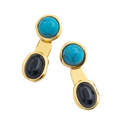Starfish Project Women's Gold / Black Eclipse Turquoise Ear Jackets