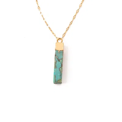 Starfish Project Women's Gold / Blue Brayden Turquoise Pendant Necklace In Gray