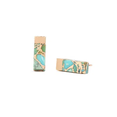 Starfish Project Women's Gold / Blue Brayden Turquoise Studs In Multi