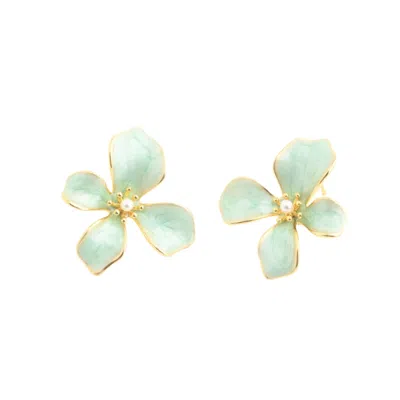 Starfish Project Women's Gold / Blue Hope In Bloom Flower Earrings In Multi