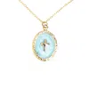 Starfish Project Women's Gold / Blue Shine Bright Cross Pendant  In Mint In Gold