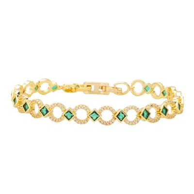 Starfish Project Women's Gold / Green Gilded Halo Bracelet In Emerald
