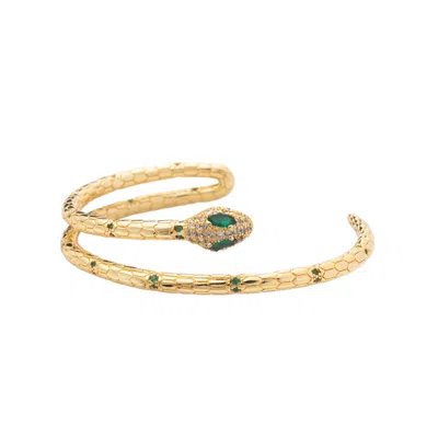 Starfish Project Women's Gold / Green Snake 'little Dragon' Cuff Bracelet
