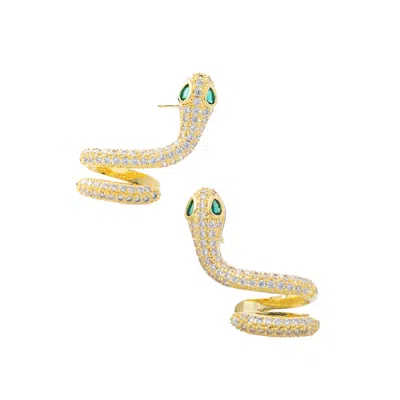 Starfish Project Women's Gold / Green Snake 'little Dragon' Earrings
