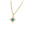 Starfish Project Women's Gold Turquoise Compass Rose Necklace In Gold