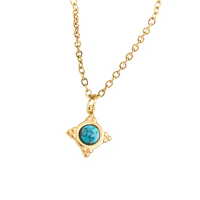 Starfish Project Women's Gold Turquoise Compass Rose Necklace