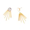 Starfish Project Women's Gold / White Caroline Mother Of Pearl Stud & Fringe Earrings In Multi