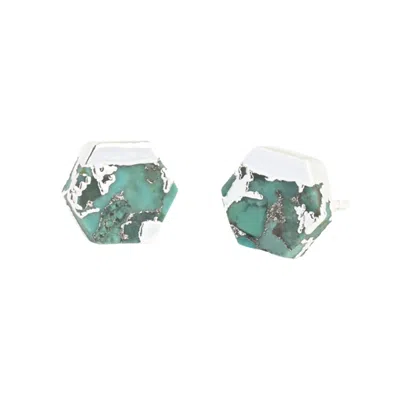 Starfish Project Women's Green / Silver Oasis Studs In Silver