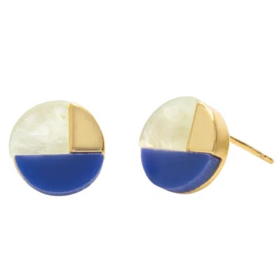 Starfish Project Women's White / Gold / Blue Radiant Horizon Studs In Metallic