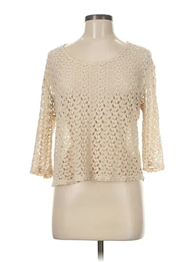 Pre-owned Staring At Stars 3/4 Sleeve Top Ivory Boatneck Tops In White