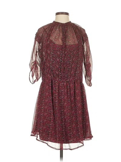 Pre-owned Staring At Stars Casual Dress In Burgundy