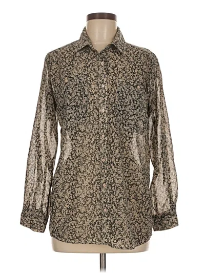 Pre-owned Staring At Stars Long Sleeve Blouse In Brown