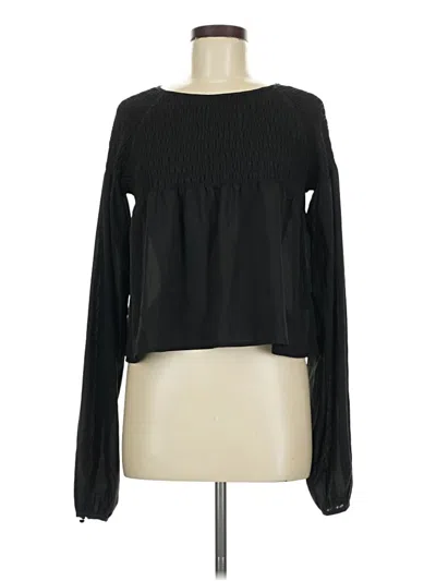 Pre-owned Staring At Stars Long Sleeve Top Black Keyhole Neckline Tops