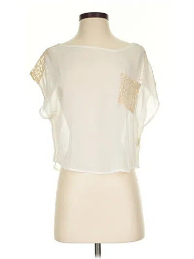 Pre-owned Staring At Stars Short Sleeve Blouse In Ivory