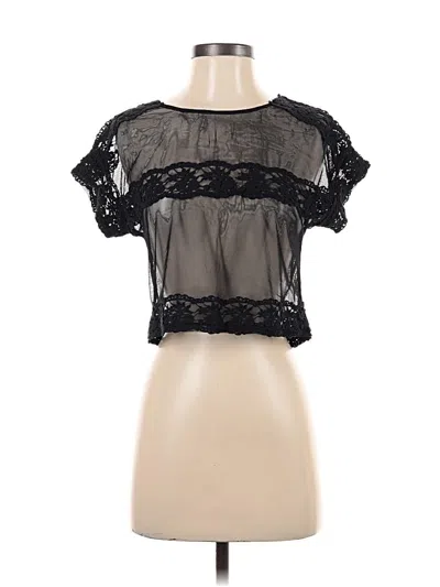 Pre-owned Staring At Stars Short Sleeve Top Black Sweetheart Neckline Tops