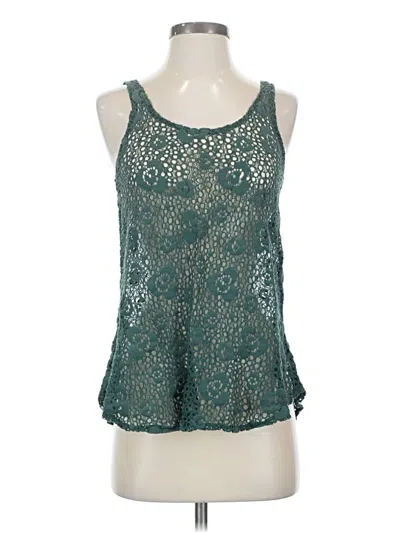 Pre-owned Staring At Stars Sleeveless Top Teal Halter Neckline Tops In Blue