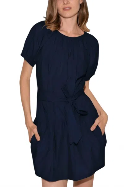 Starkx Adri Cotton Poplin Mini Dress In Marine Navy In Blue