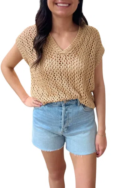 Starkx Ariel Cable Sweater In Tan