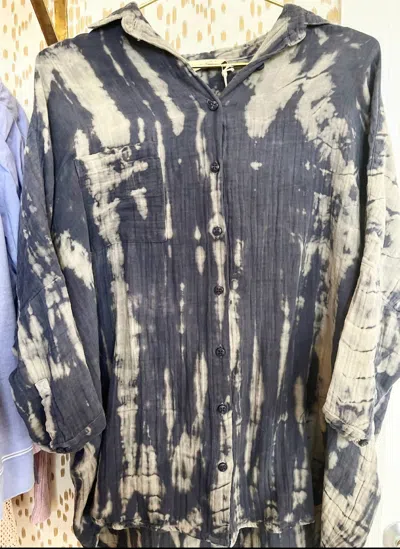 Starkx Dream Blue Boyfriend Shirt In Navy Tie Dye In Multi