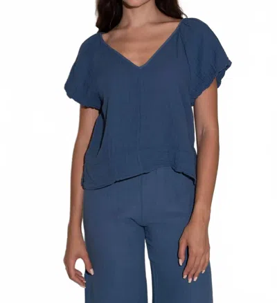 Starkx Gauze Rhonda Top In Navy In Blue