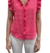 Starkx Gauzy Ruffle Button Down Top In Camilia In Multi