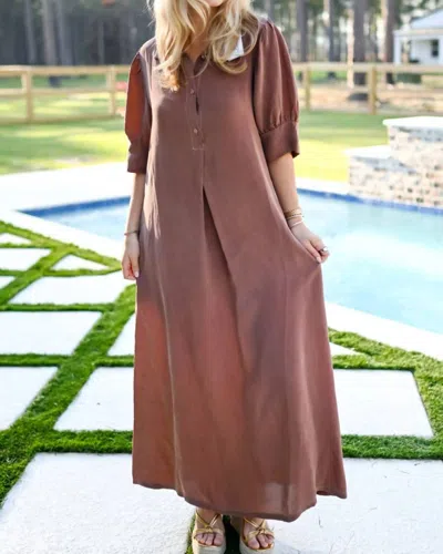 Starkx Noelle Maxi Dress In Tan In Brown