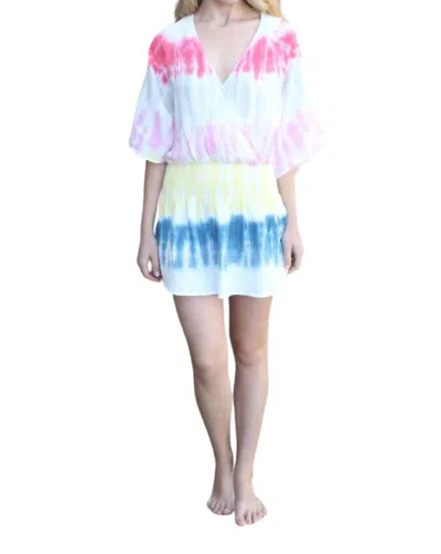 Starkx Overlap Mini Dress In Tie Dye In Multi