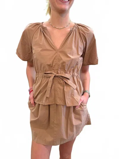 Starkx Parachute Chelley Top In Tan In Brown