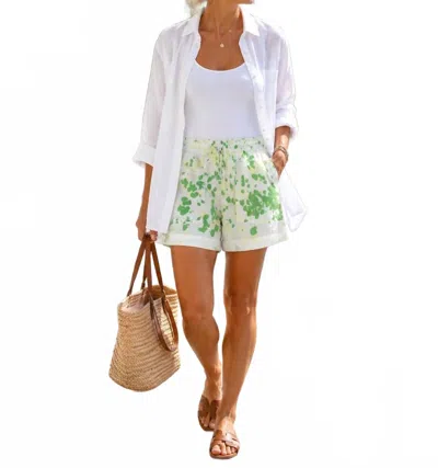 Starkx Poplin Pocket Shorts In Green Dot Tie Dye In White