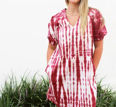 Starkx Tie Dye Lucia Dress In Garnet In Multi