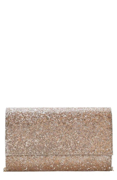 Starlet Beaded Flap Clutch In Champagne