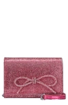 Starlet Bow Rhinestone Crossbody Bag In Fuchsia