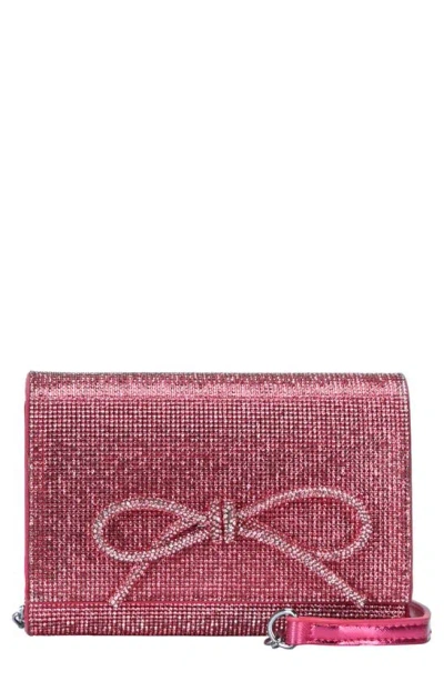 Starlet Bow Rhinestone Crossbody Bag In Fuchsia