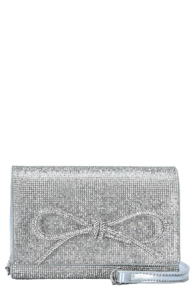 Starlet Bow Rhinestone Crossbody Bag In Silver