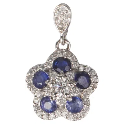 Pre-owned Starlette 18k Solid Gold Glory Sapphire Pendant (**without Chain**) In Blue