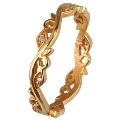 Pre-owned Starlette 18k Solid Gold Lausanne Ring In Multi