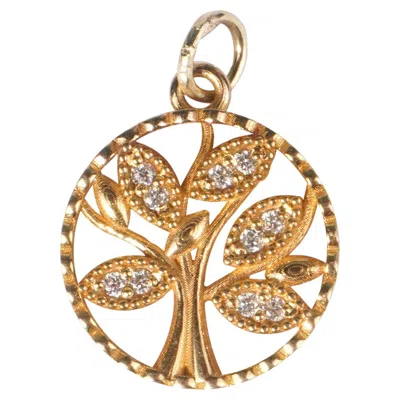 Pre-owned Starlette 18k Solid Gold Tree Of Life Pendant (with Chain) In Multi