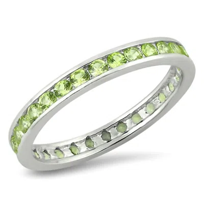 Starlette Perfect For Spring Eternity Band Ring In Green In Metallic