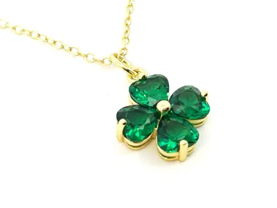 Starlette The Clover Necklace In Green In Pink