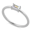 Starlette Women's Diamond Emerald-cut Stackable Ring In Silver In Silver