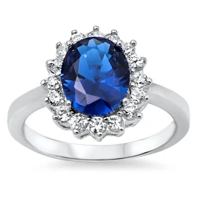 Starlette Women's Diana Statement Ring In Blue And Silver