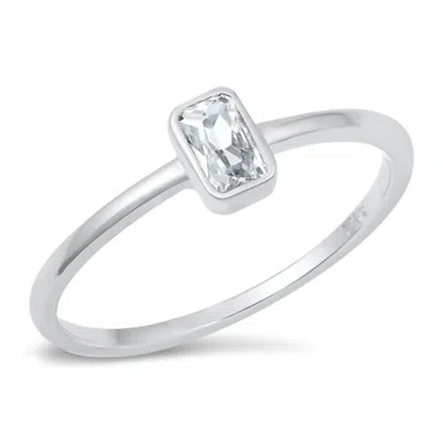Starlette Women's Ella Stackable Ring In Silver In Burgundy