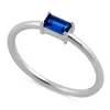 Starlette Women's Emerald Cut Stackable Ring In Blue In Green